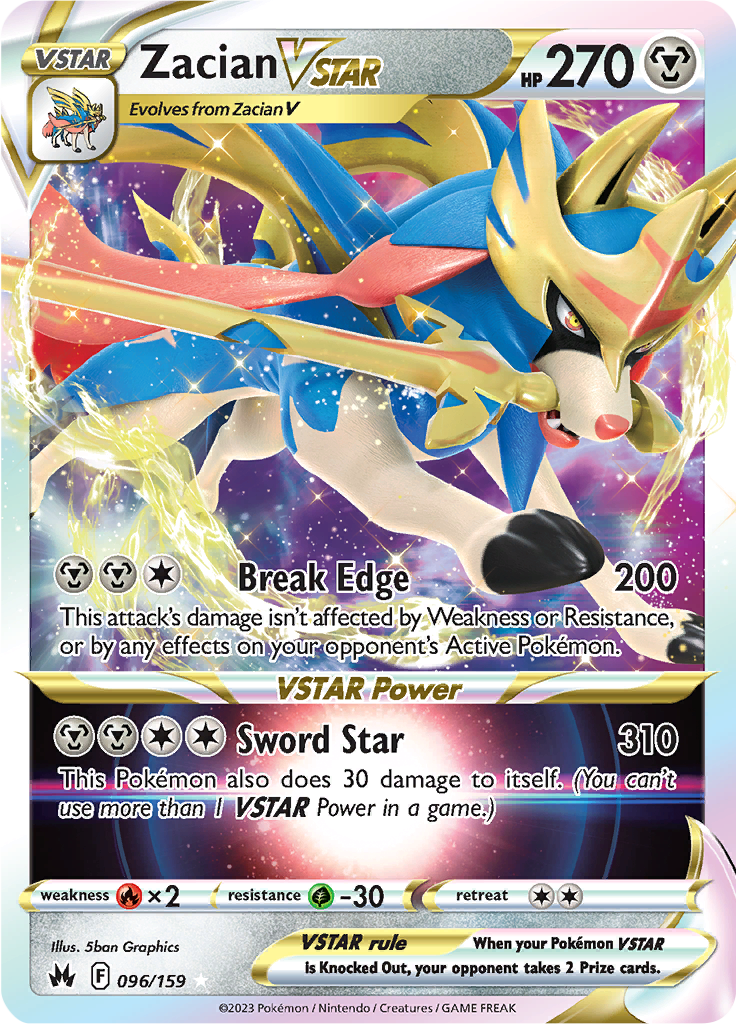 Zacian VSTAR - #96/159 - Pokémon Sword & Shield - Crown Zenith