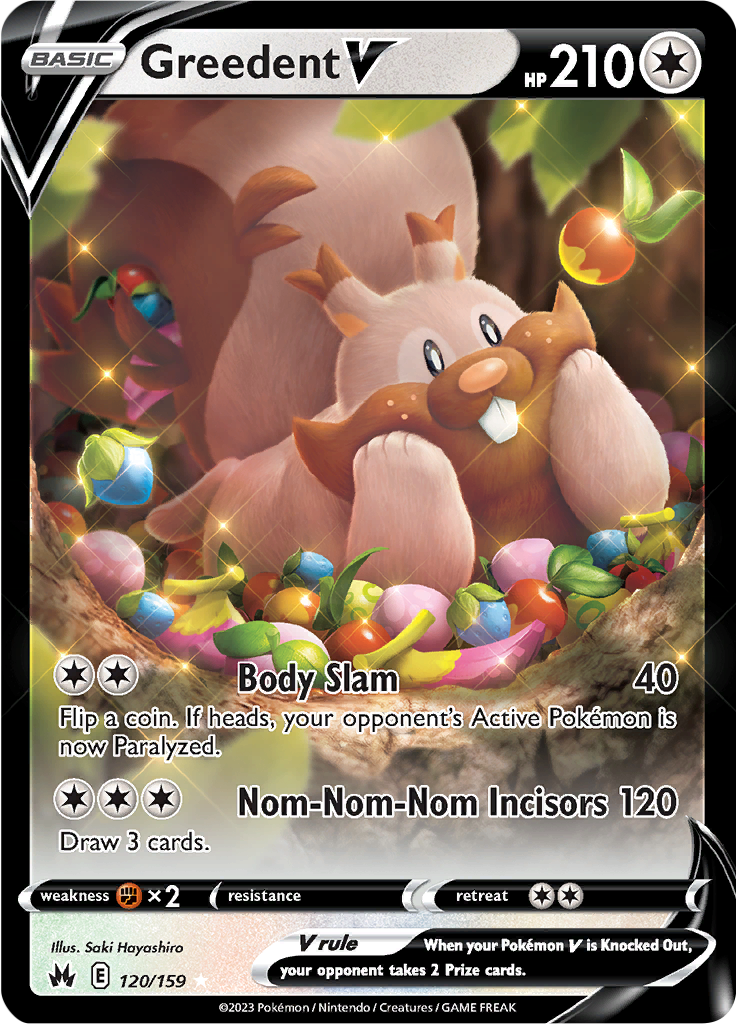 Greedent V - #120/159 - Pokémon Sword & Shield - Crown Zenith
