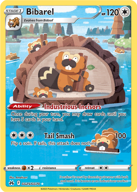 Bibarel - #GG25/GG60 - Pokémon Sword & Shield - Crown Zenith