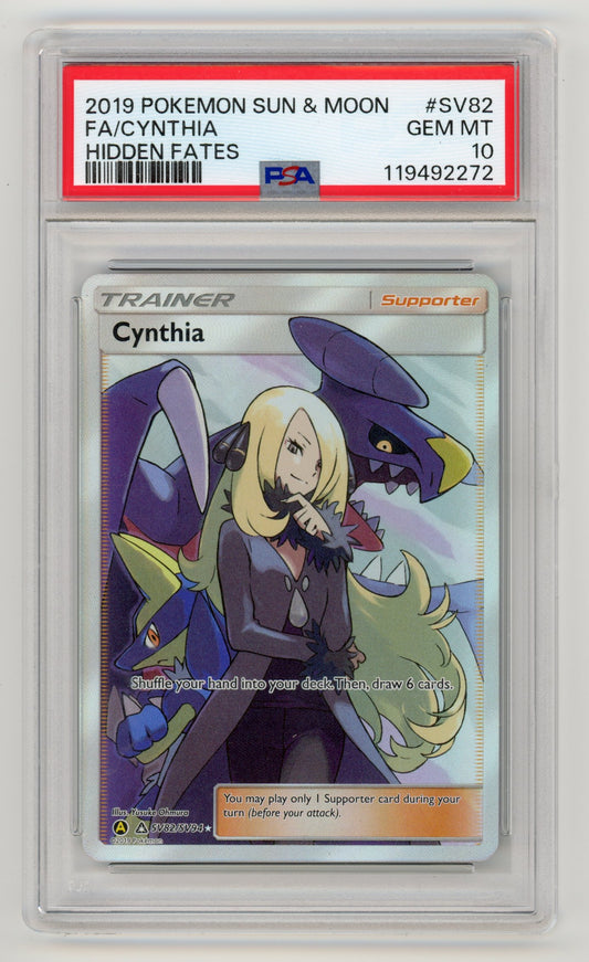Cynthia - #SV82 PSA 10 - Pokémon Sun & Moon: Hidden Fates