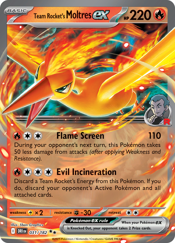 Team Rocket's Moltres ex - #31/182 - Pokémon Scarlet & Violet - Destined Rivals