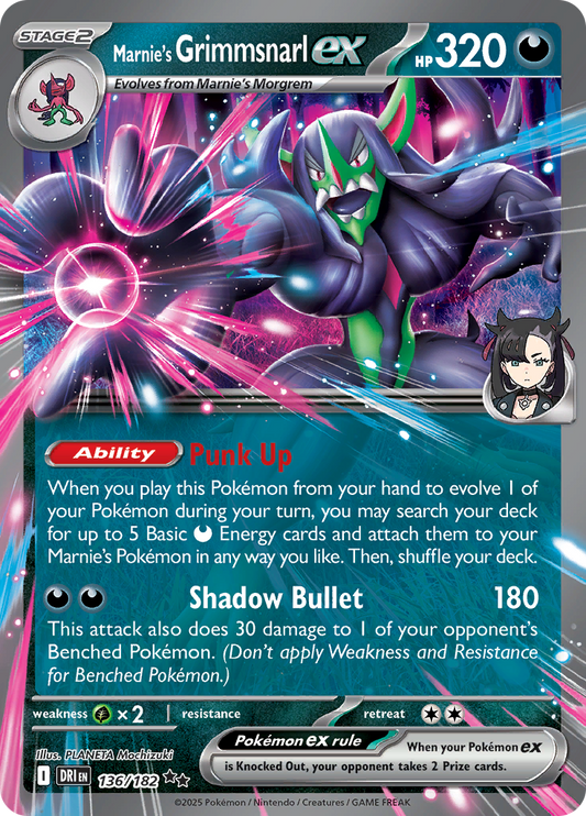 Marnie's Grimmsnarl ex - #136/182 - Pokémon Scarlet & Violet - Destined Rivals