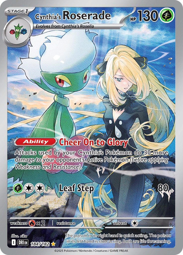 Cynthia's Roserade - #184/182 - Pokémon Scarlet & Violet - Destined Rivals