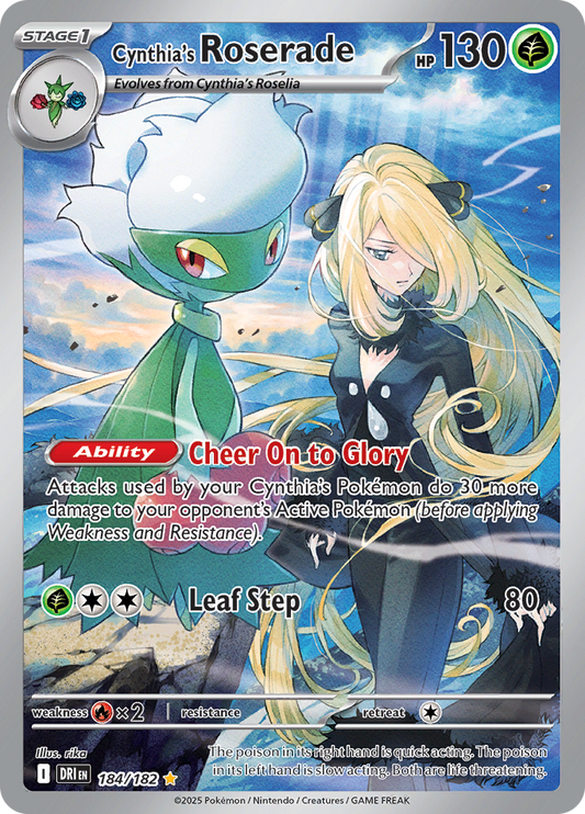 Cynthia's Roserade - #184/182 - Pokémon Scarlet & Violet - Destined Rivals
