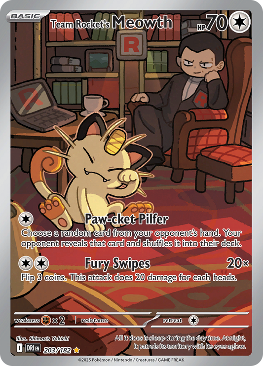 Team Rocket's Meowth - #203/182 - Pokémon Scarlet & Violet - Destined Rivals