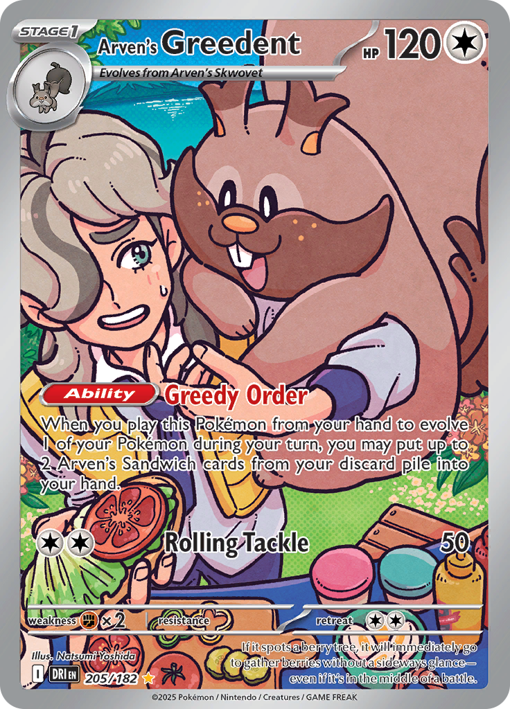 Arven's Greedent - #205/182 - Pokémon Scarlet & Violet - Destined Rivals