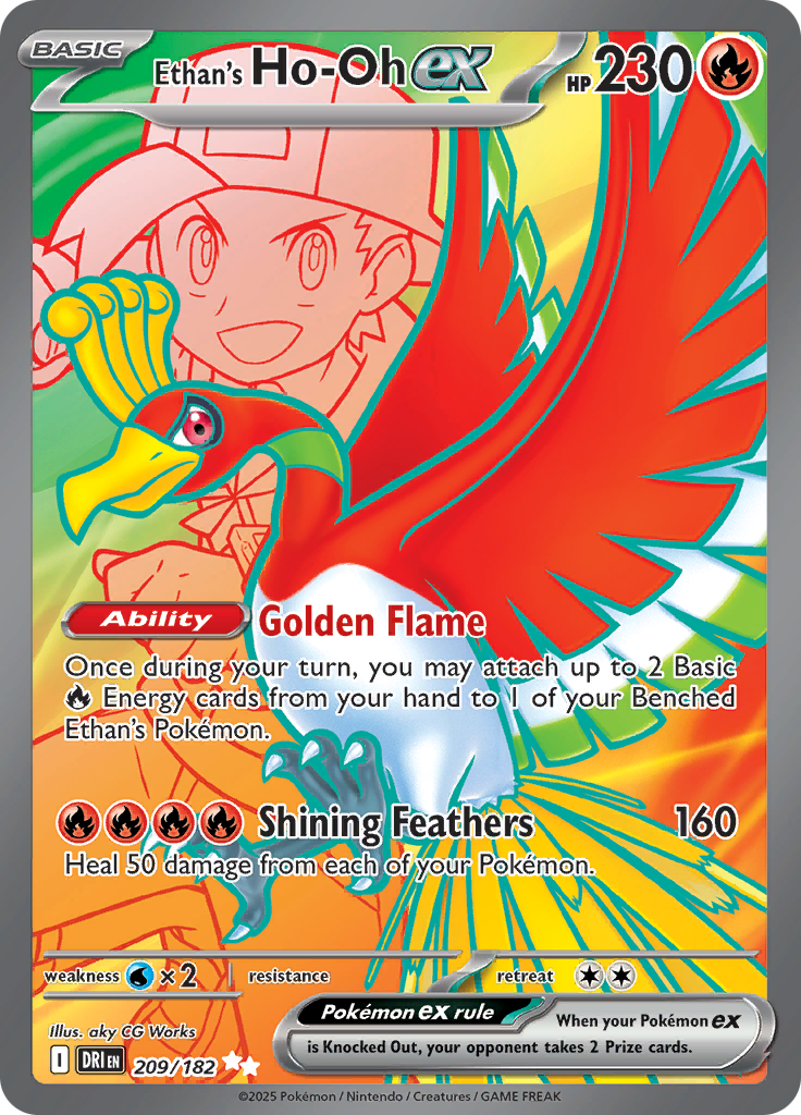 Ethan's Ho-Oh ex - #209/182 - Pokémon Scarlet & Violet - Destined Rivals