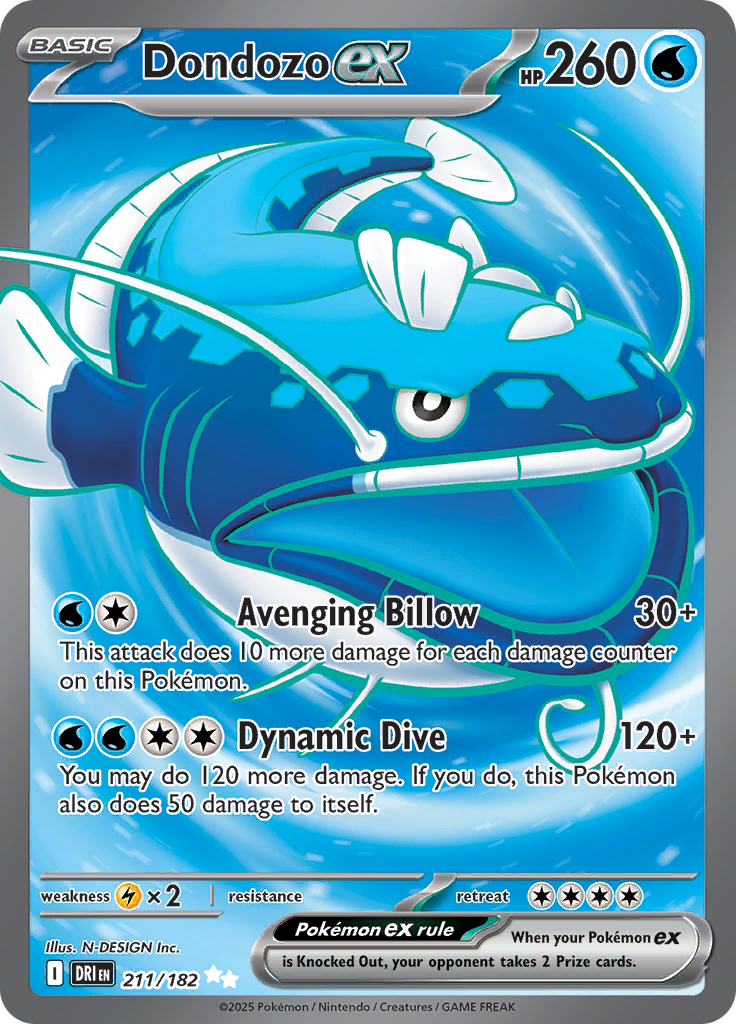 Dondozo ex - #211/182 - Pokémon Scarlet & Violet - Destined Rivals