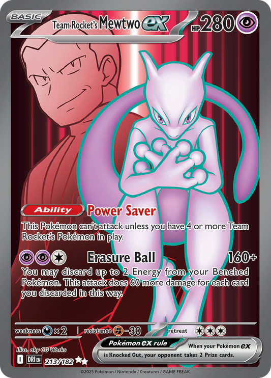 Team Rocket's Mewtwo ex - #213/182 - Pokémon Scarlet & Violet - Destined Rivals