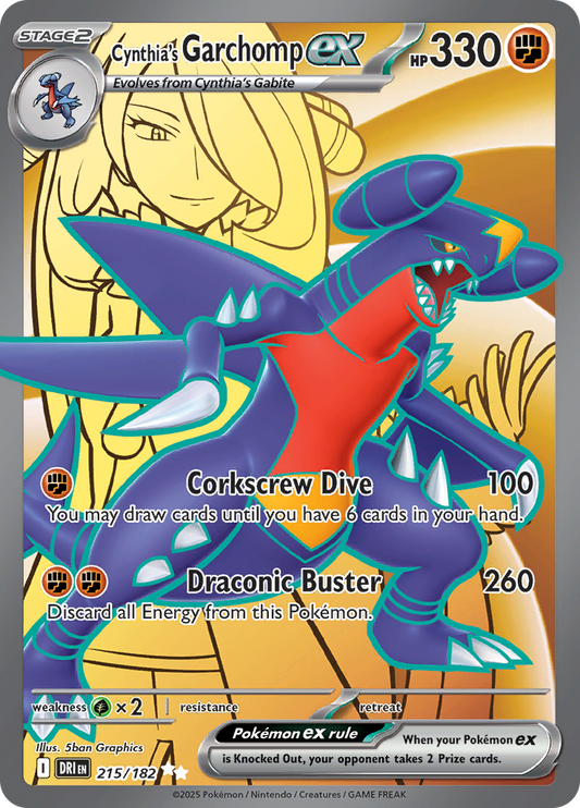 Cynthia's Garchomp ex - #215/182 - Pokémon Scarlet & Violet - Destined Rivals