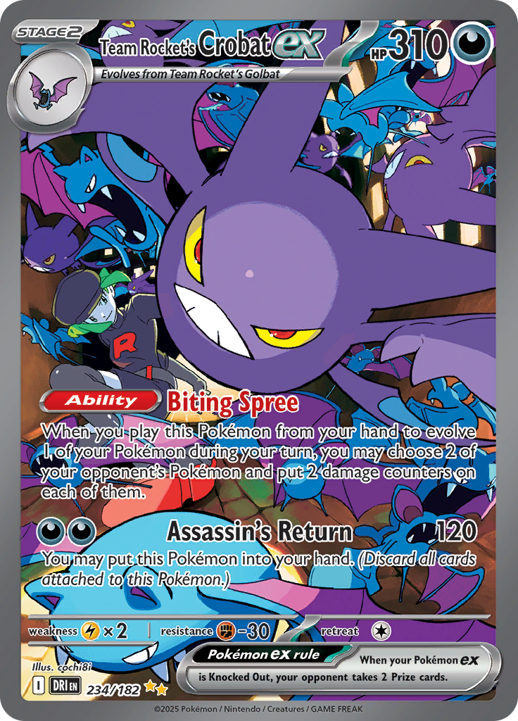 Team Rocket's Crobat ex - #234/182 - Pokémon Scarlet & Violet - Destined Rivals