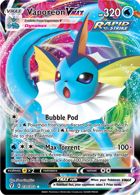 Vaporeon VMAX - #30/203 - Pokémon Sword & Shield - Evolving Skies