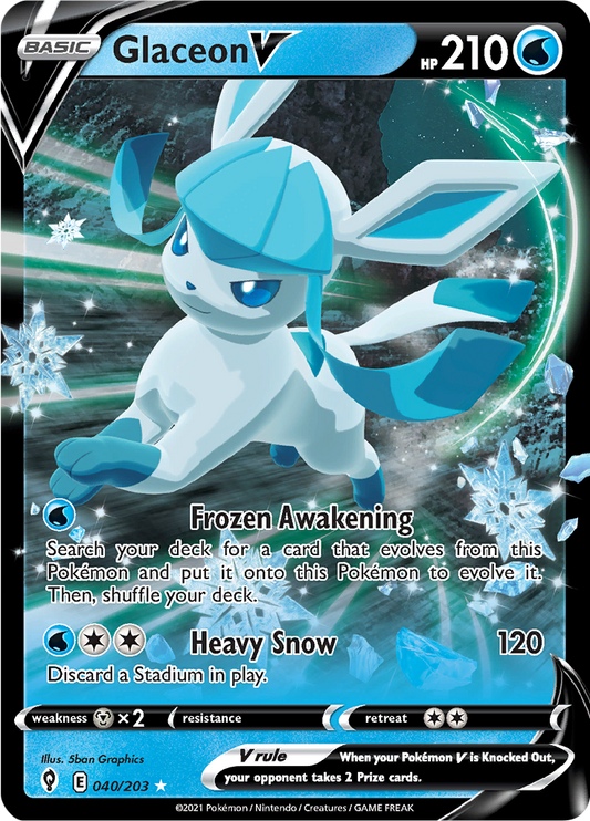 Glaceon V - #40/203 - Pokémon Sword & Shield - Evolving Skies