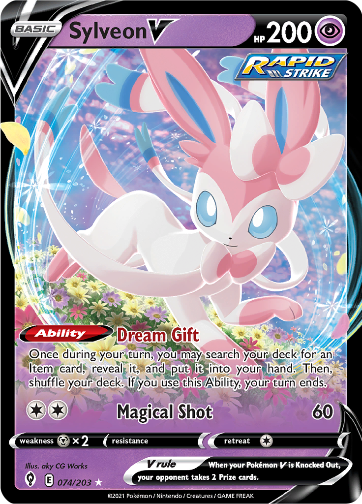 Sylveon V - #74/203 - Pokémon Sword & Shield - Evolving Skies