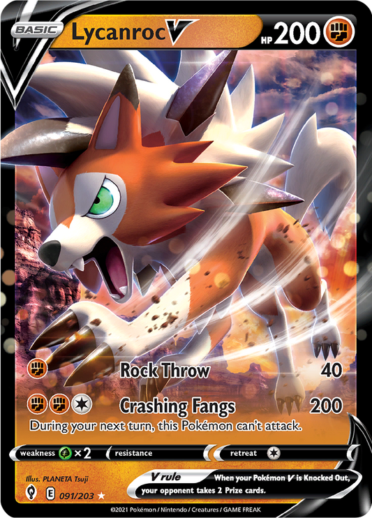 Lycanroc V - #91/203 - Pokémon Sword & Shield - Evolving Skies