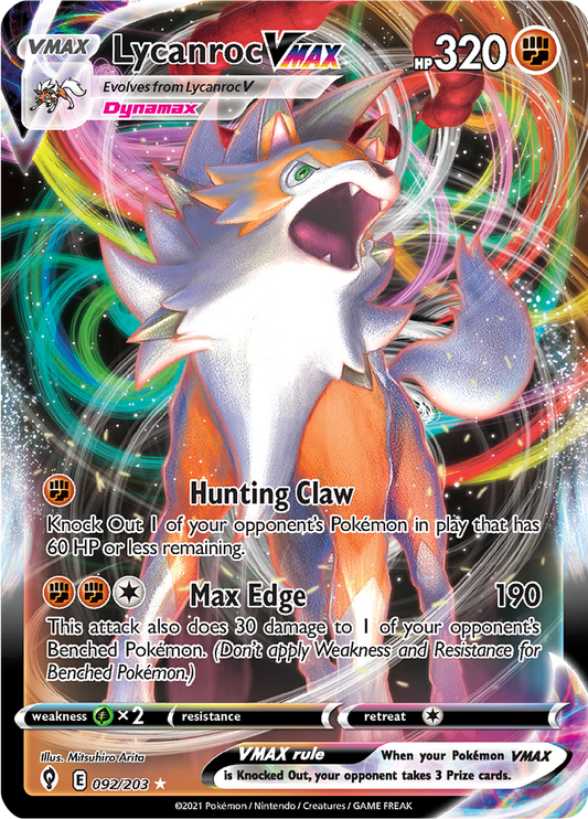Lycanroc VMAX - #92/203 - Pokémon Sword & Shield - Evolving Skies