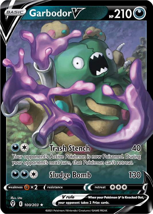 Garbodor V - #100/203 - Pokémon Sword & Shield - Evolving Skies