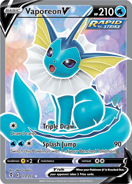 Vaporeon V - #172/203 - Pokémon Sword & Shield - Evolving Skies