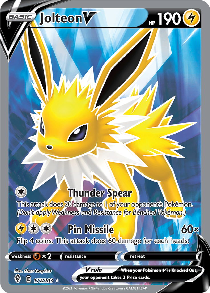 Jolteon V - #177/203 - Pokémon Sword & Shield - Evolving Skies