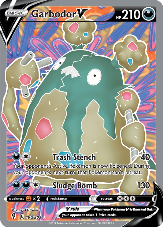 Garbodor V - #190/203 - Pokémon Sword & Shield - Evolving Skies