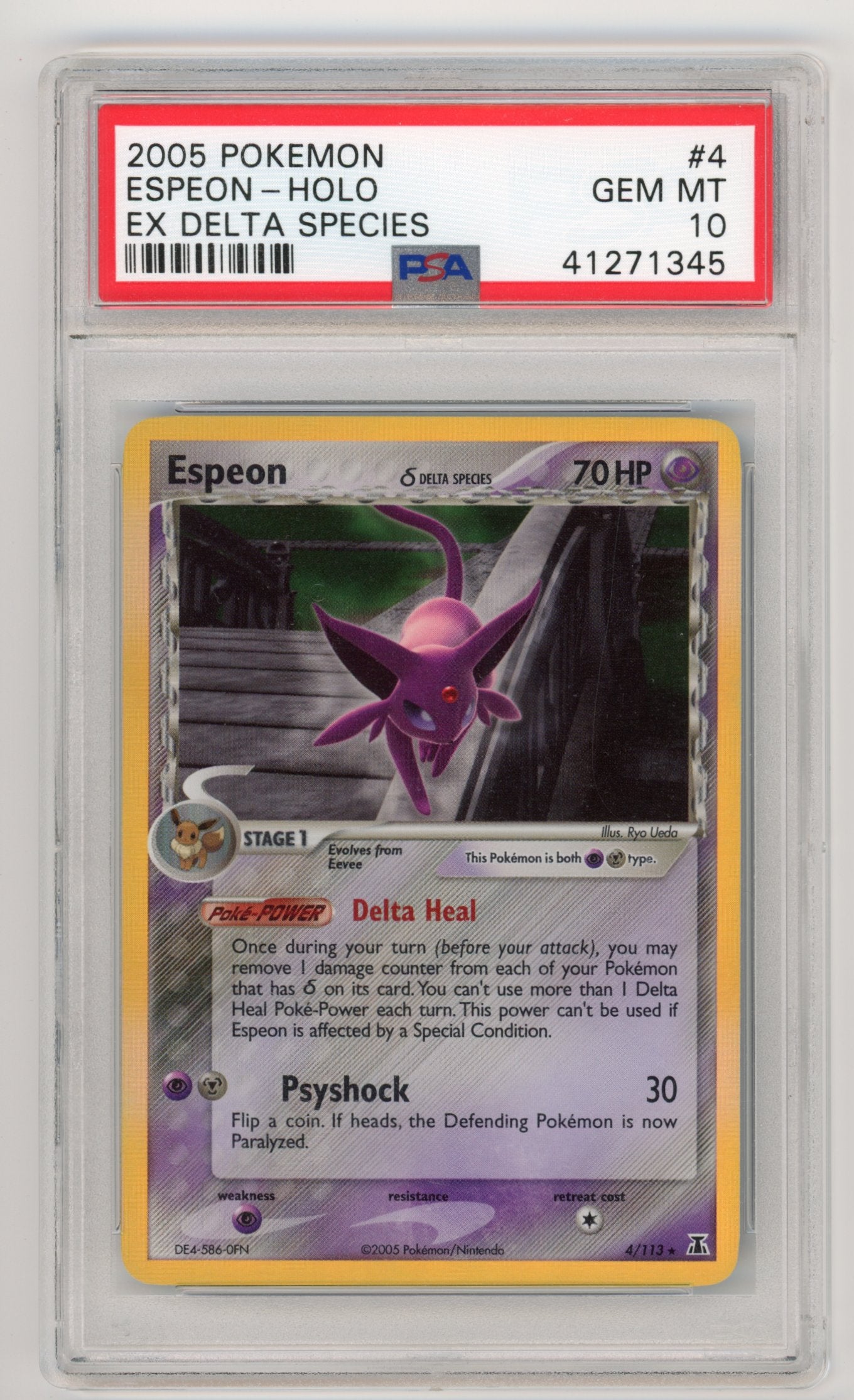 Espeon Holo - #4/113 PSA 10 - Pokémon EX: Delta Species