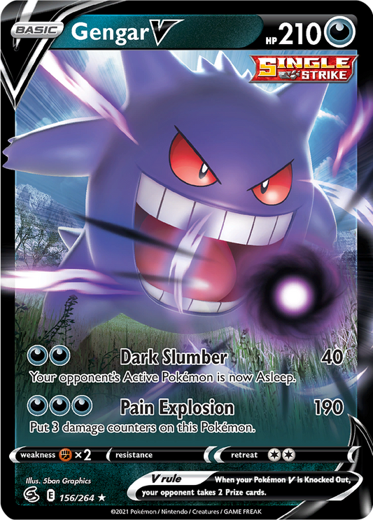 Gengar V - #156/264 - Pokémon Sword & Shield - Fusion Strike
