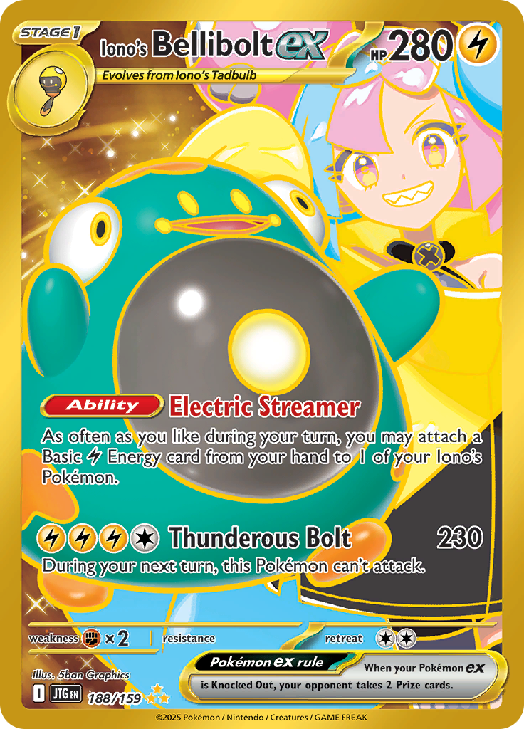 Iono's Bellibolt ex - #188/159 - Pokémon Scarlet & Violet - Journey Together
