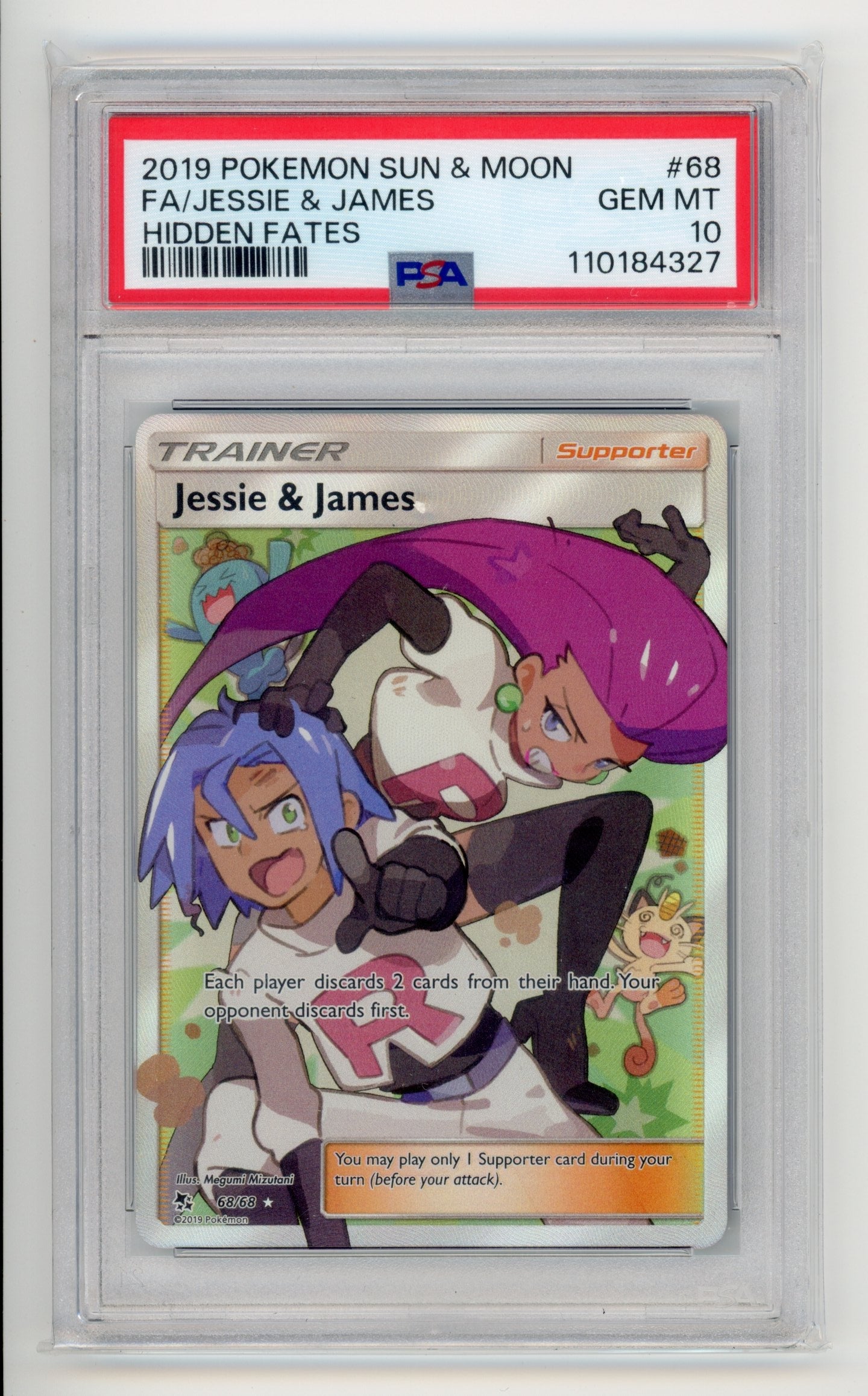 Jessie & James - #68 PSA 10 - Pokémon Sun & Moon: Hidden Fates