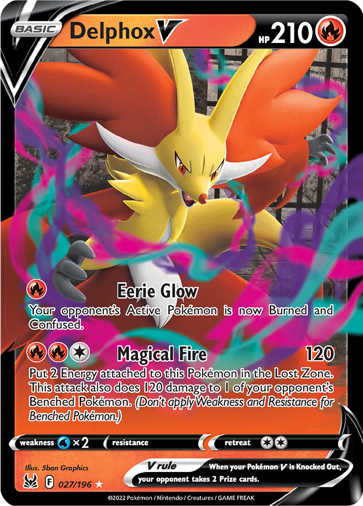 Delphox V - #27/196 - Pokémon Sword & Shield - Lost Origin