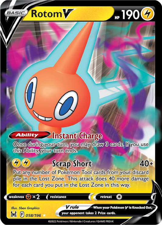 Rotom V - #58/196 - Pokémon Sword & Shield - Lost Origin