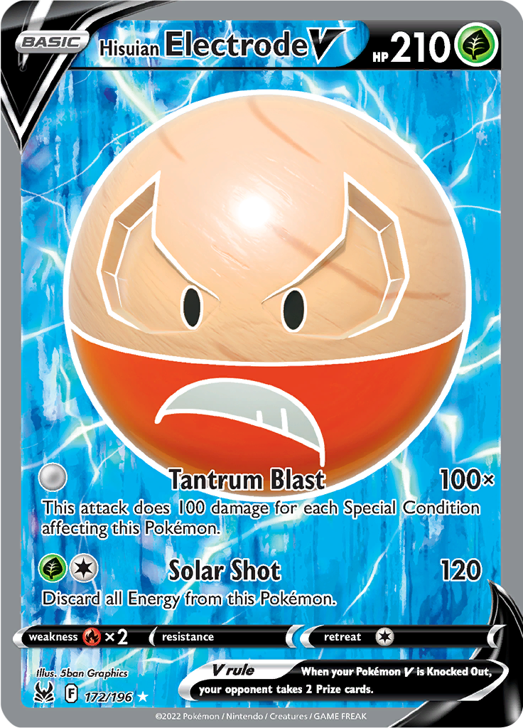 Hisuian Electrode V - #172/196 - Pokémon Sword & Shield - Lost Origin