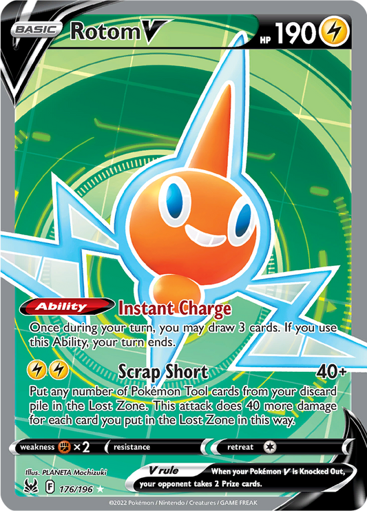 Rotom V - #176/196 - Pokémon Sword & Shield - Lost Origin
