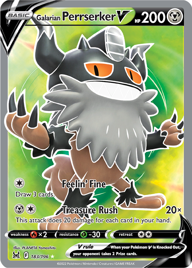 Galarian Perrserker V - #183/196 - Pokémon Sword & Shield - Lost Origin