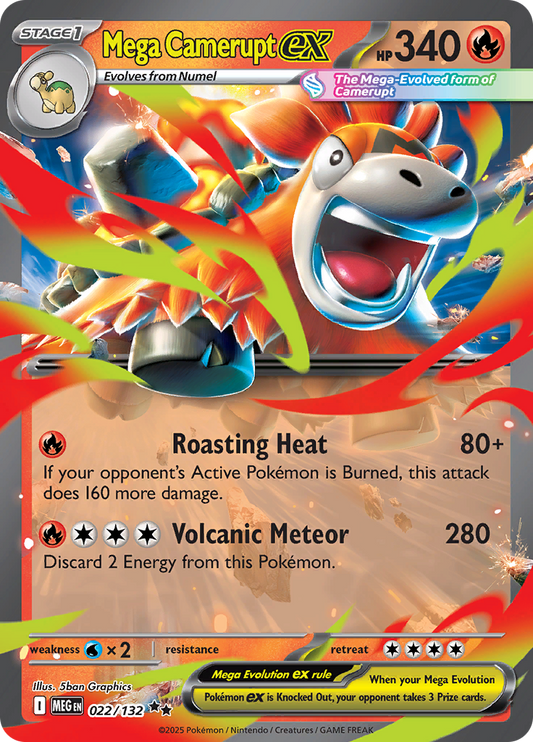 Mega Camerupt ex - #022/132 - Mega Evolution - Base