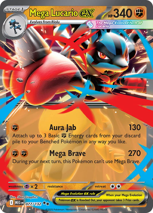 Mega Lucario ex - #077/132 - Mega Evolution - Base