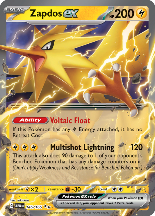 Zapdos ex - #145/165 - Pokémon Scarlet & Violet - 151