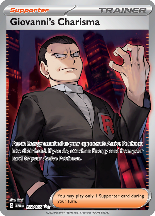 Giovanni's Charisma - #197/165 - Pokémon Scarlet & Violet - 151
