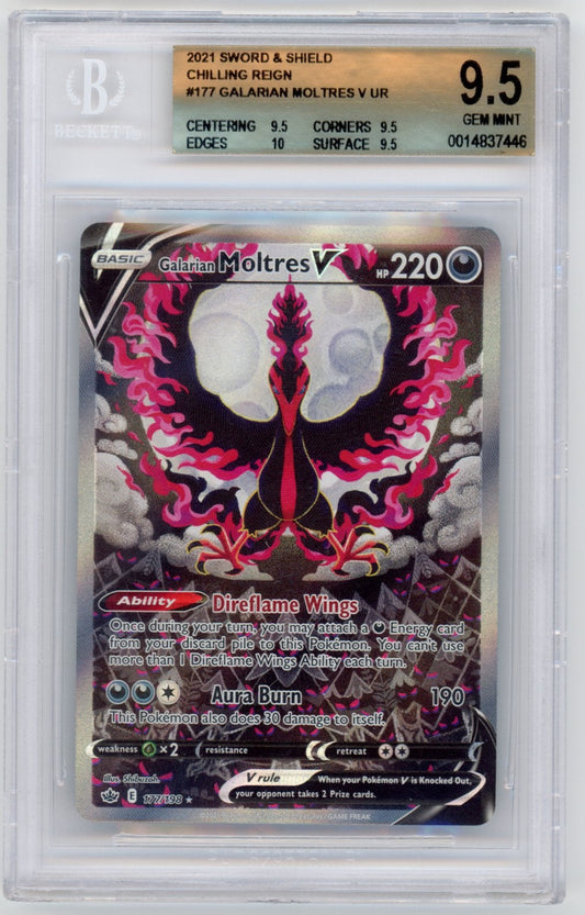 Galarian Moltres V - #177/198 BGS 9.5 - Pokémon Sword & Shield: Chilling Reign