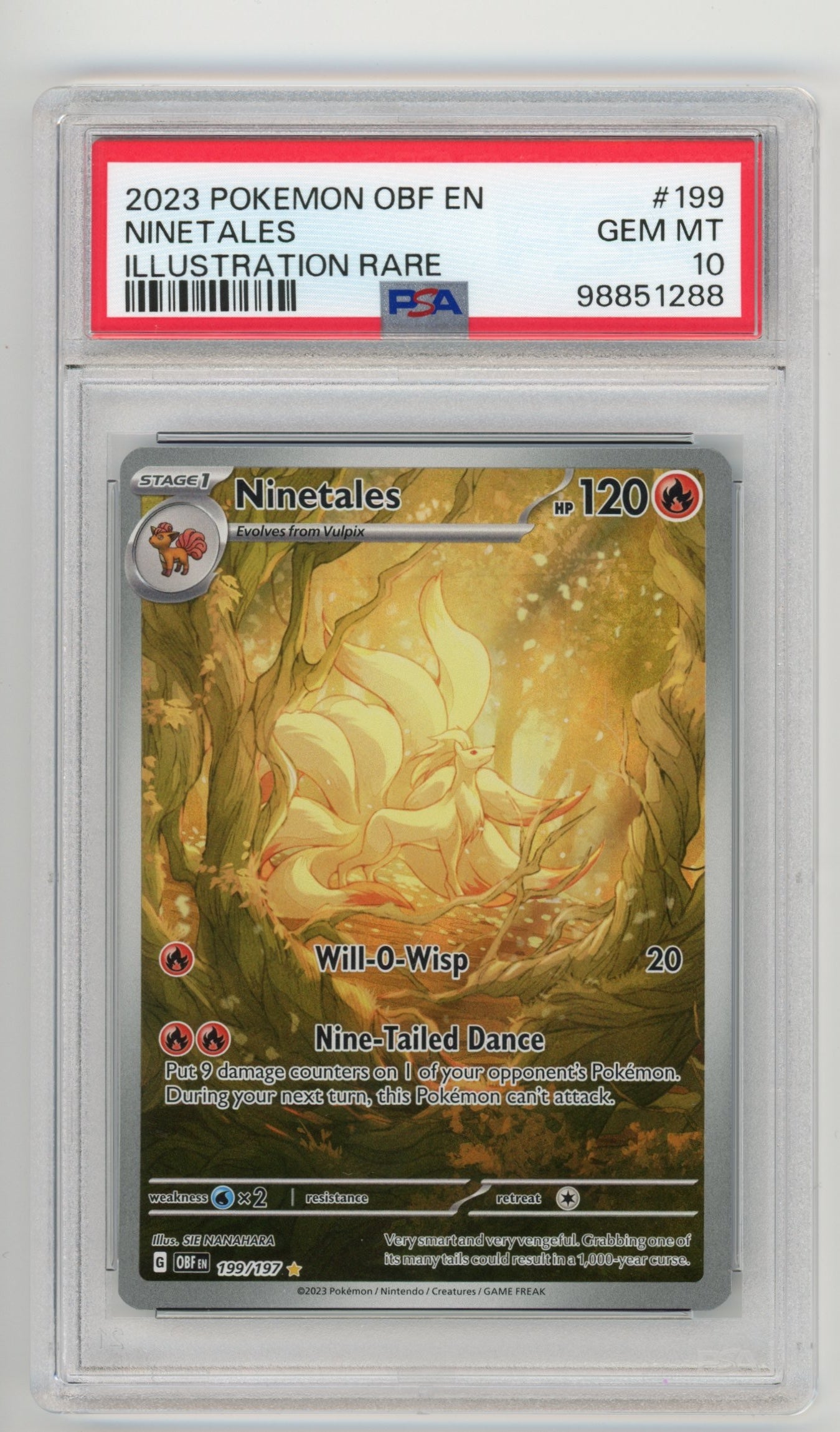 Ninetales - #199/197 PSA 10 - Pokémon Scarlet & Violet: Obsidian Flames