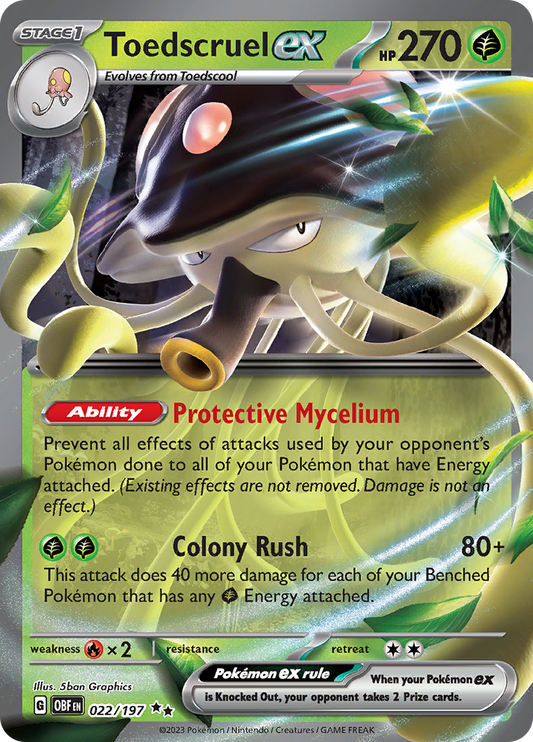 Toedscruel ex - #22/197 - Pokémon Scarlet & Violet - Obsidian Flames