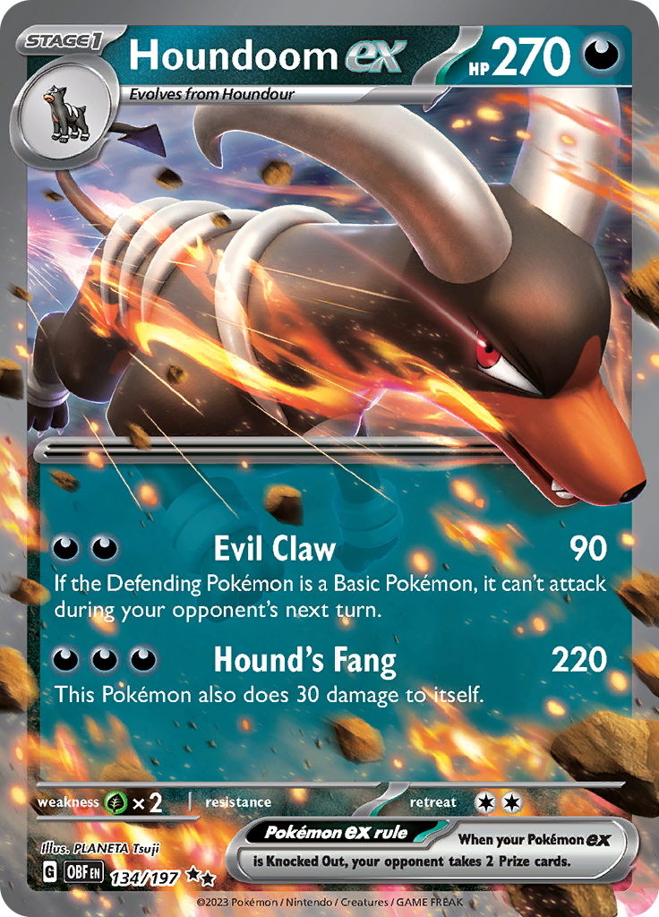 Houndoom ex - #134/197 - Pokémon Scarlet & Violet - Obsidian Flames