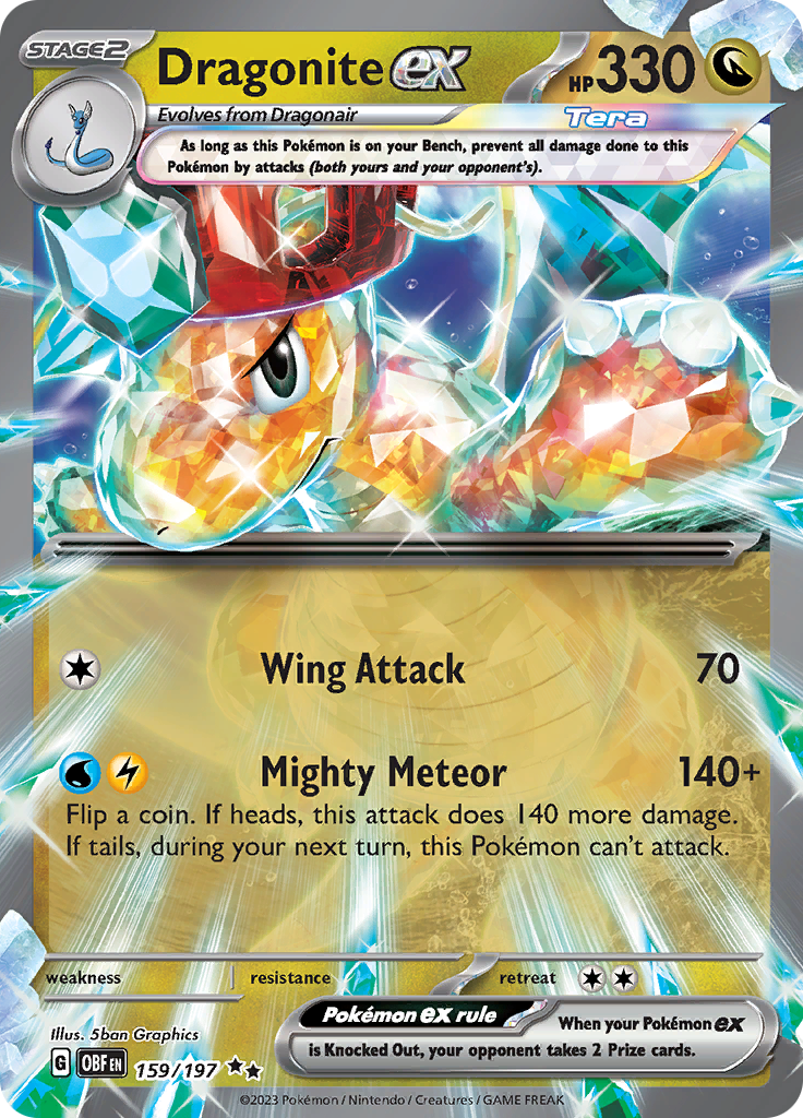 Dragonite ex - #159/197 - Pokémon Scarlet & Violet - Obsidian Flames