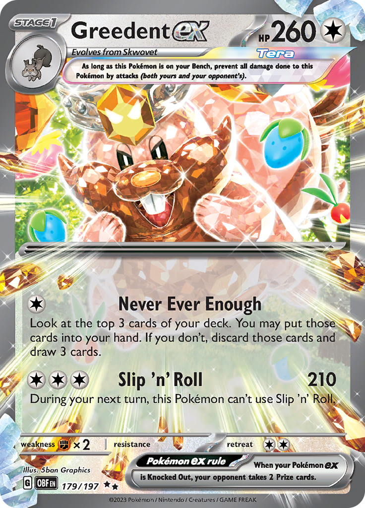Greedent ex - #179/197 - Pokémon Scarlet & Violet - Obsidian Flames