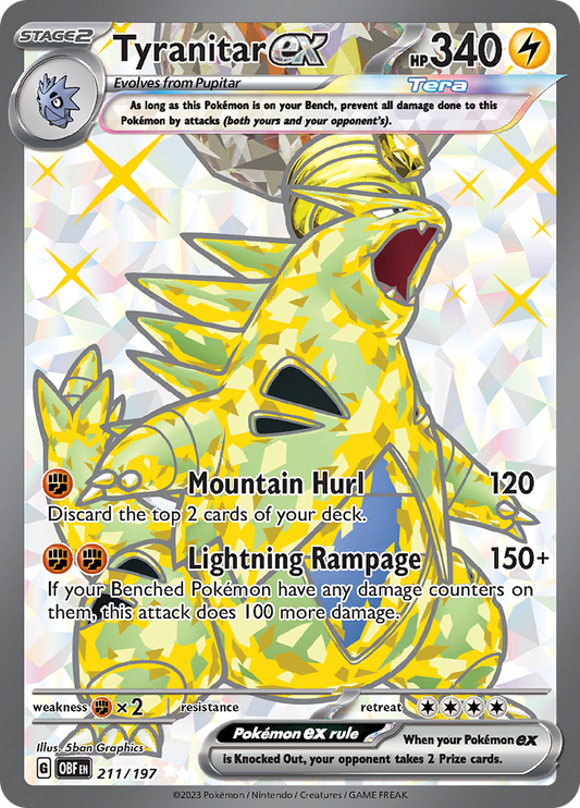 Tyranitar ex - #211/197 - Pokémon Scarlet & Violet - Obsidian Flames