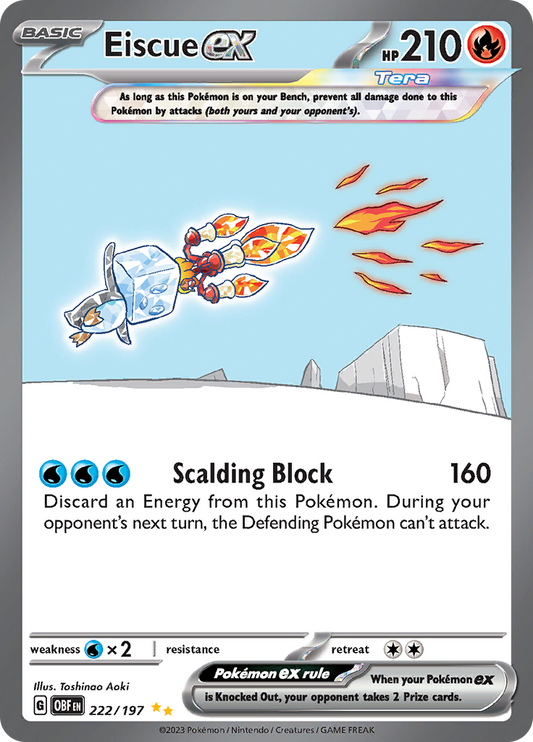 Eiscue ex - #222/197 - Pokémon Scarlet & Violet - Obsidian Flames