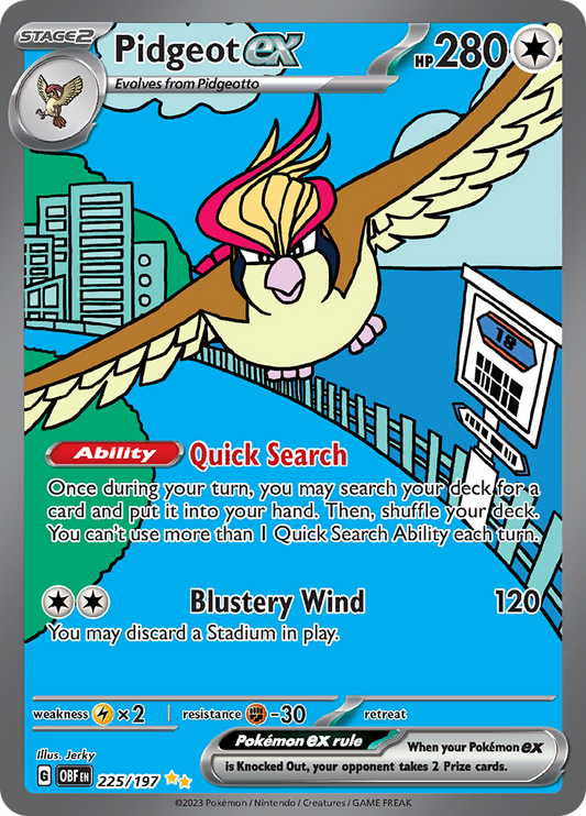 Pidgeot ex - #225/197 - Pokémon Scarlet & Violet - Obsidian Flames