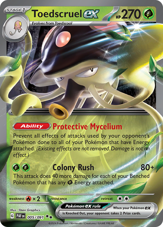Toedscruel ex - #5/91 - Pokémon Scarlet & Violet - Paldean Fates