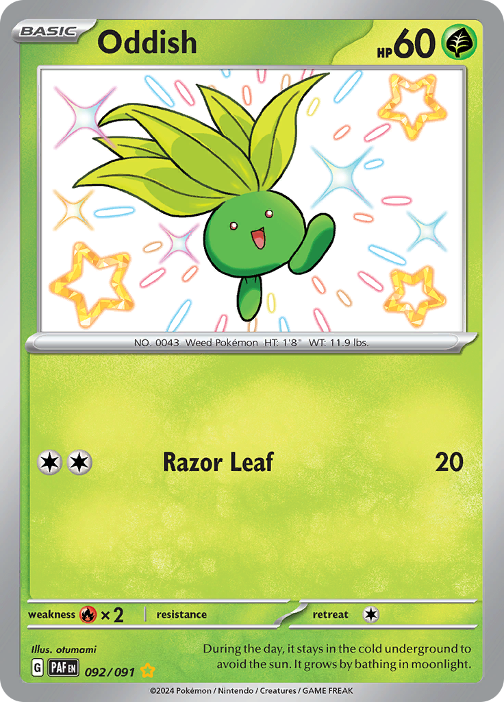 Oddish - #92/91 - Pokémon Scarlet & Violet - Paldean Fates