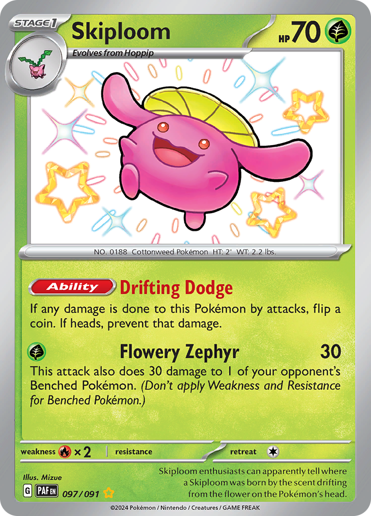 Skiploom - #97/91 - Pokémon Scarlet & Violet - Paldean Fates
