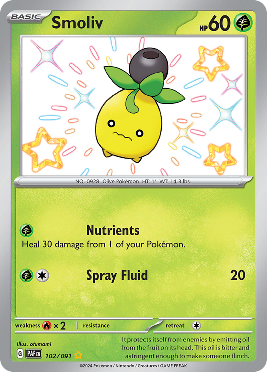 Smoliv - #102/91 - Pokémon Scarlet & Violet - Paldean Fates